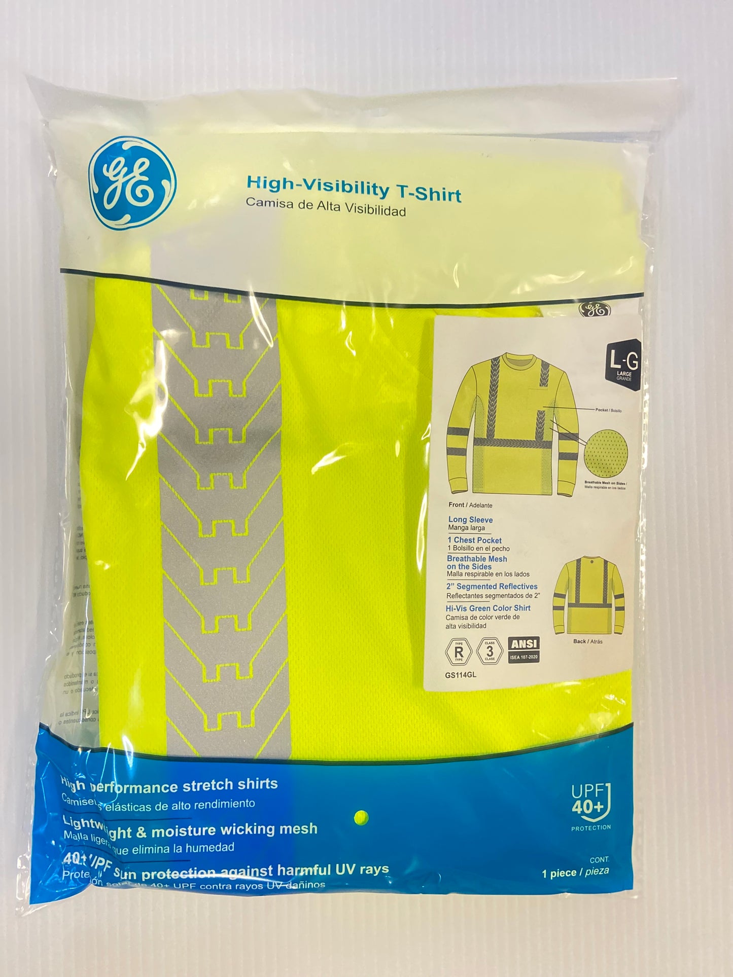 Camisa Reflectiva Alta Visibilidad ANSI Clase 3 manga larga