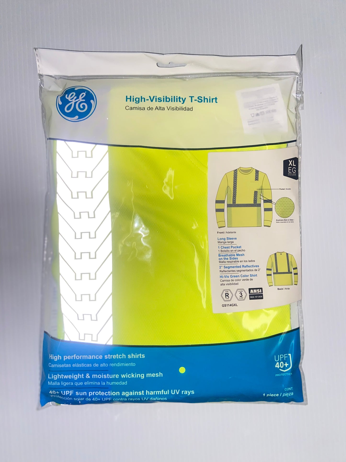 Camisa Reflectiva Alta Visibilidad ANSI Clase 3 manga larga