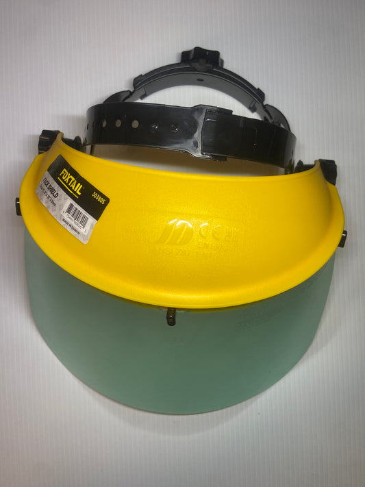 Careta Facial de Seguridad FOXTAIL con Visor Verde ANSI Z87 – Protección Industrial